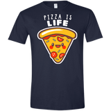 T-Shirts Navy / X-Small Pizza is Life Men's Semi-Fitted Softstyle