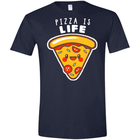 T-Shirts Navy / X-Small Pizza is Life Men's Semi-Fitted Softstyle