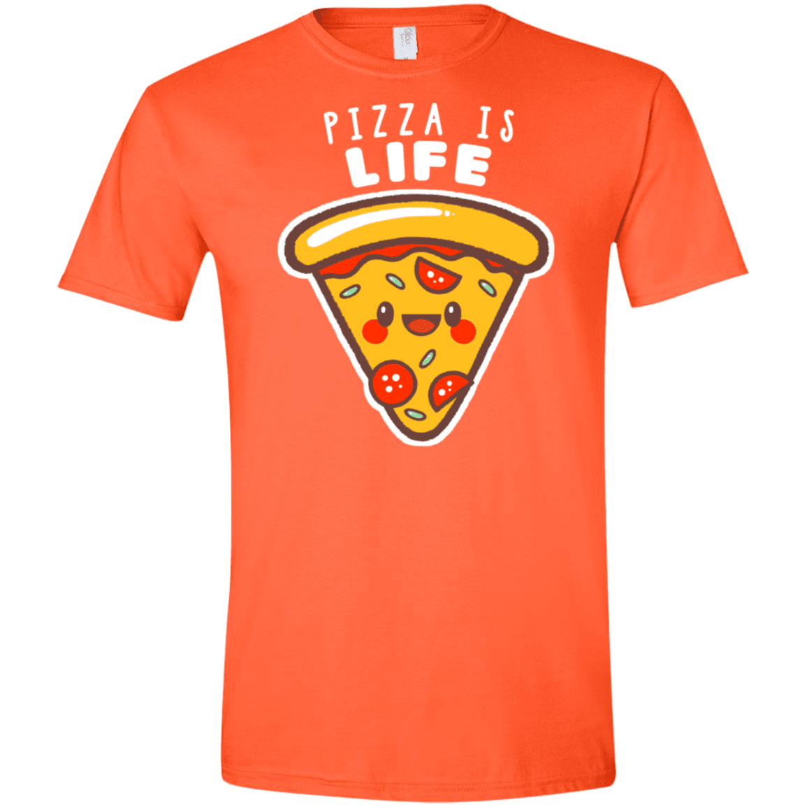 T-Shirts Orange / S Pizza is Life Men's Semi-Fitted Softstyle