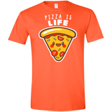 T-Shirts Orange / S Pizza is Life Men's Semi-Fitted Softstyle
