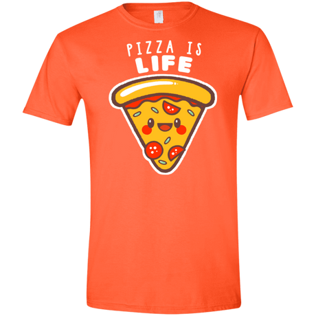 T-Shirts Orange / S Pizza is Life Men's Semi-Fitted Softstyle