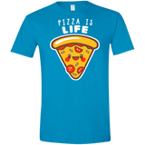 T-Shirts Sapphire / S Pizza is Life Men's Semi-Fitted Softstyle