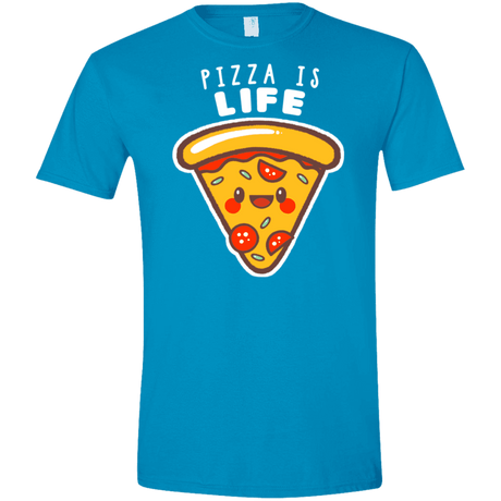 T-Shirts Sapphire / S Pizza is Life Men's Semi-Fitted Softstyle