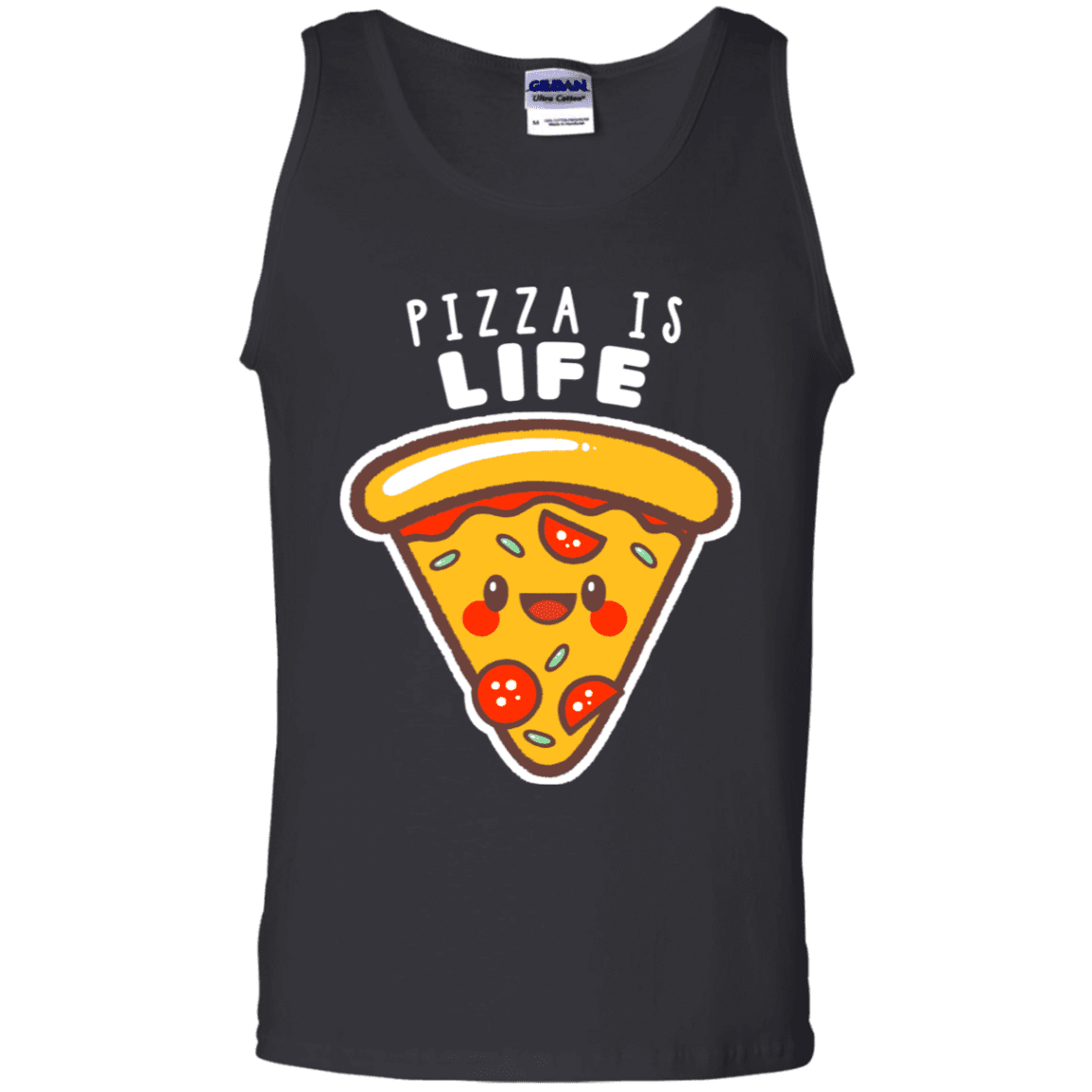 T-Shirts Black / S Pizza is Life Men's Tank Top