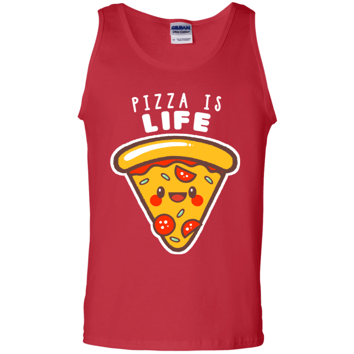T-Shirts Red / S Pizza is Life Men's Tank Top