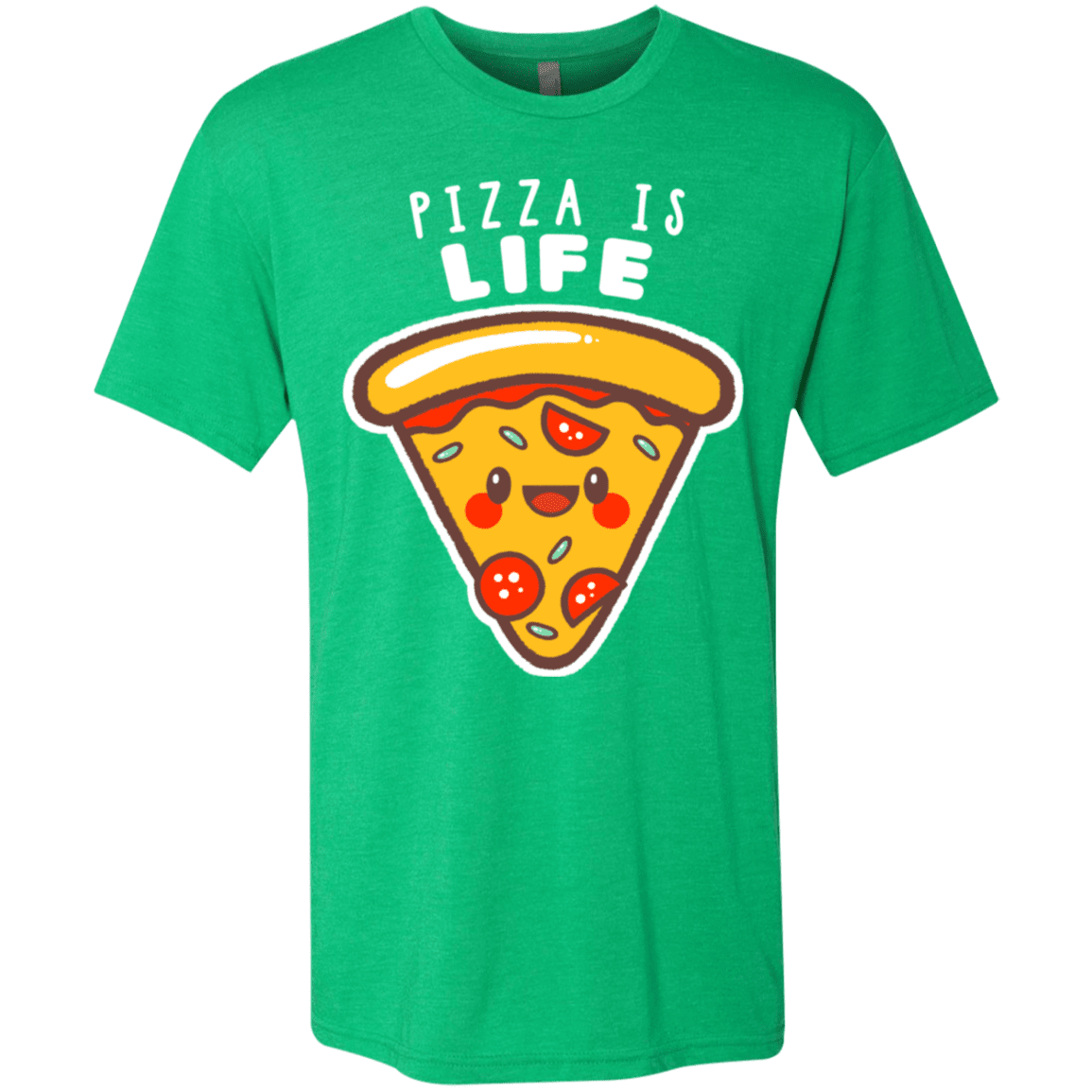 T-Shirts Envy / S Pizza is Life Men's Triblend T-Shirt