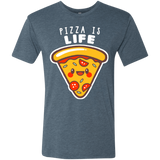 T-Shirts Indigo / S Pizza is Life Men's Triblend T-Shirt