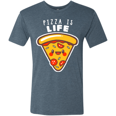 T-Shirts Indigo / S Pizza is Life Men's Triblend T-Shirt