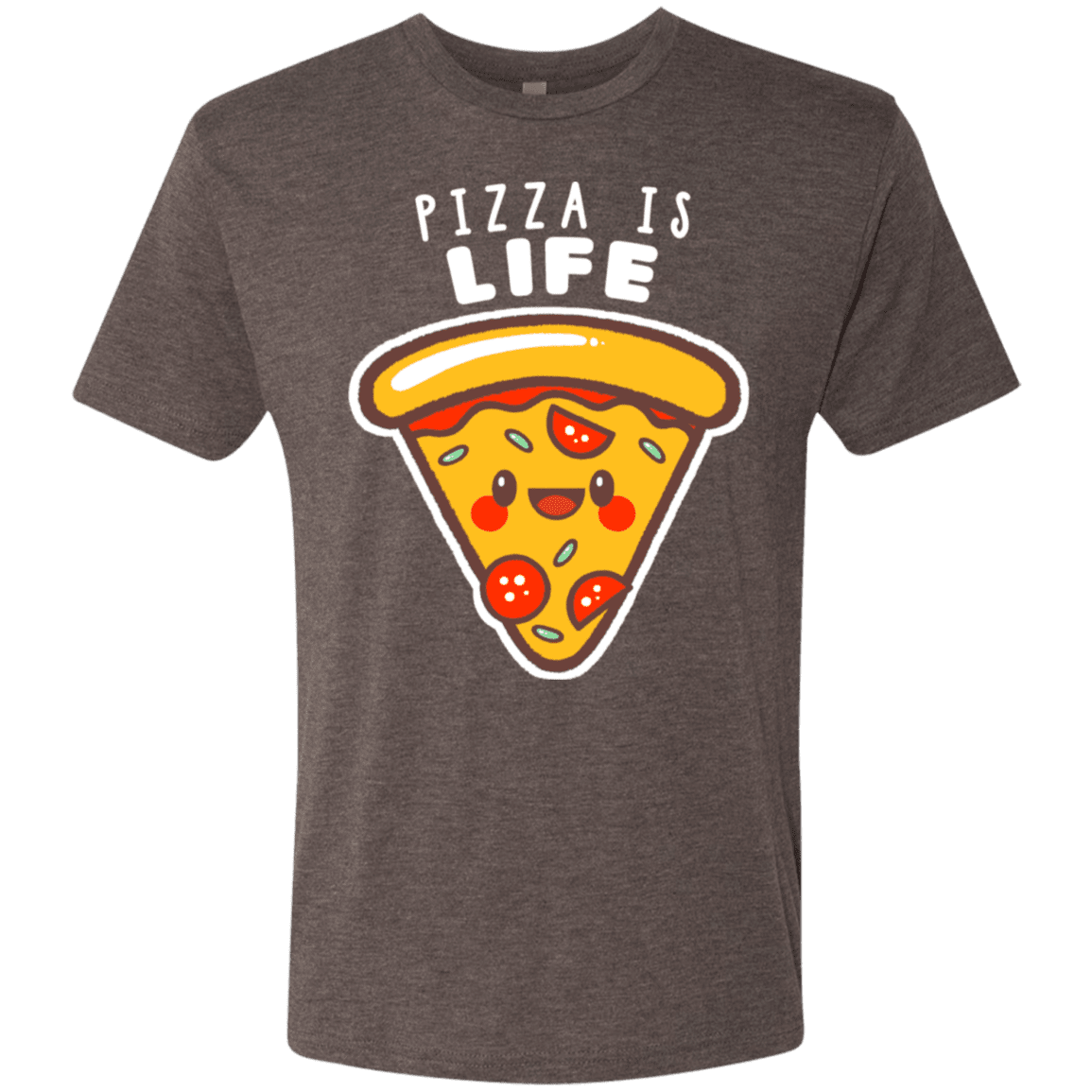T-Shirts Macchiato / S Pizza is Life Men's Triblend T-Shirt