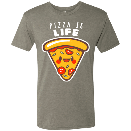 T-Shirts Venetian Grey / S Pizza is Life Men's Triblend T-Shirt