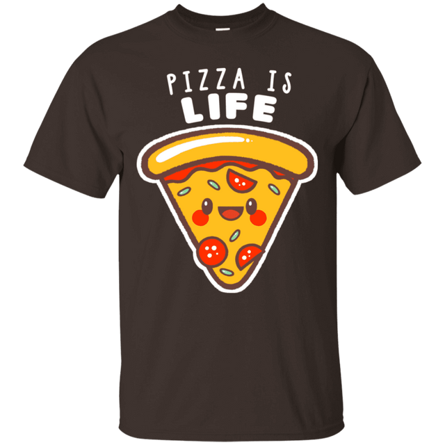 T-Shirts Dark Chocolate / S Pizza is Life T-Shirt