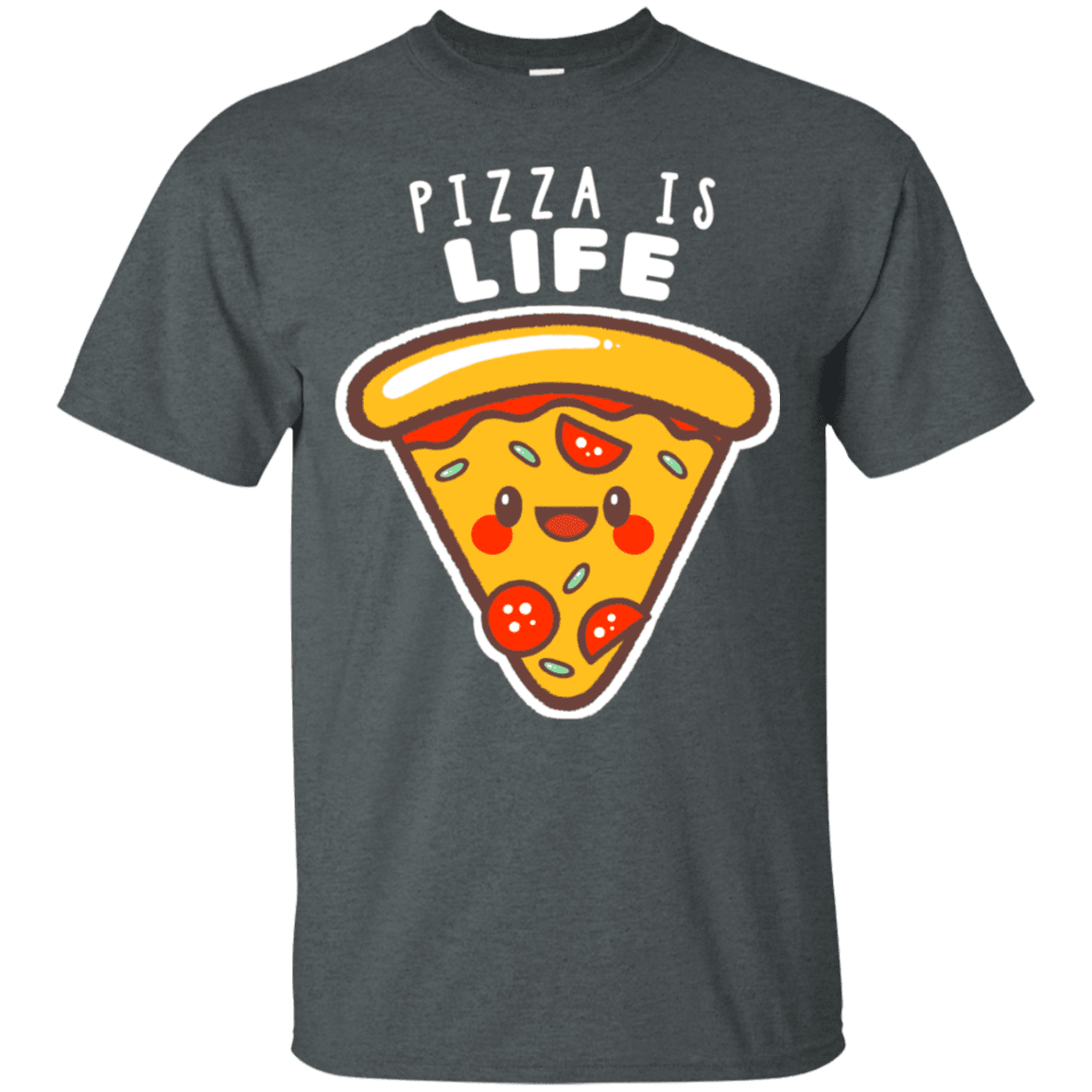T-Shirts Dark Heather / S Pizza is Life T-Shirt