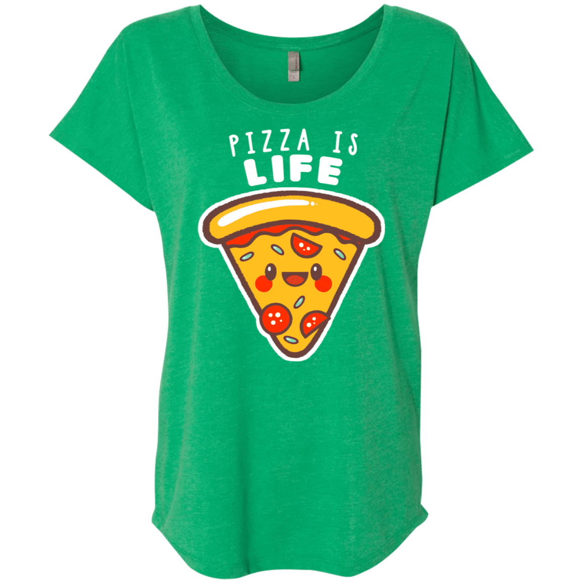 T-Shirts Envy / X-Small Pizza is Life Triblend Dolman Sleeve