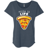 T-Shirts Indigo / X-Small Pizza is Life Triblend Dolman Sleeve