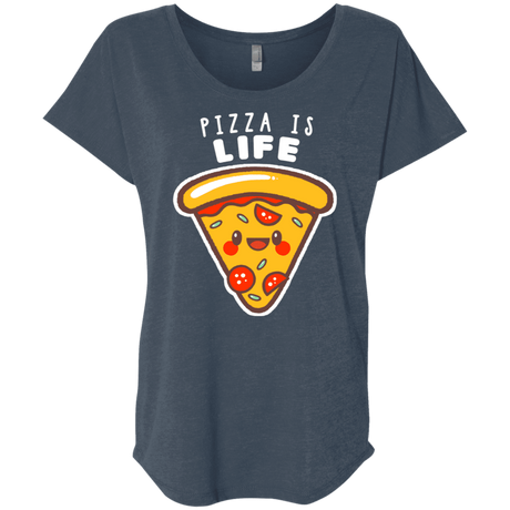 T-Shirts Indigo / X-Small Pizza is Life Triblend Dolman Sleeve