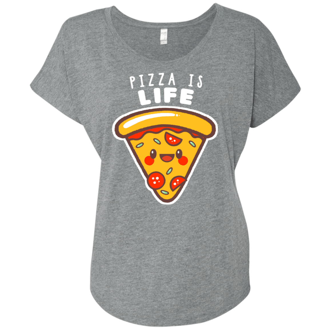 T-Shirts Premium Heather / X-Small Pizza is Life Triblend Dolman Sleeve