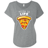 T-Shirts Premium Heather / X-Small Pizza is Life Triblend Dolman Sleeve