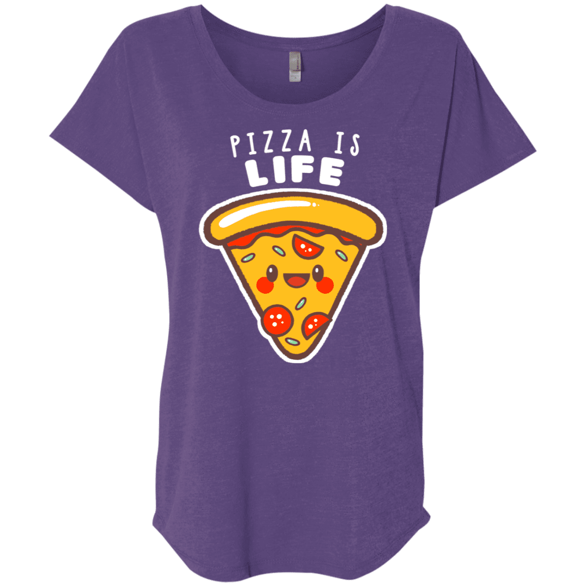 T-Shirts Purple Rush / X-Small Pizza is Life Triblend Dolman Sleeve