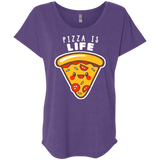 T-Shirts Purple Rush / X-Small Pizza is Life Triblend Dolman Sleeve
