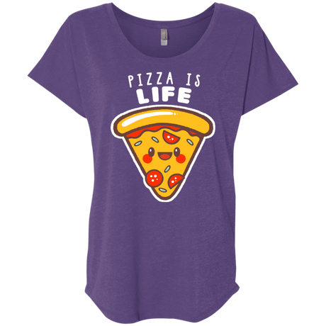 T-Shirts Purple Rush / X-Small Pizza is Life Triblend Dolman Sleeve