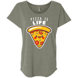 T-Shirts Venetian Grey / X-Small Pizza is Life Triblend Dolman Sleeve
