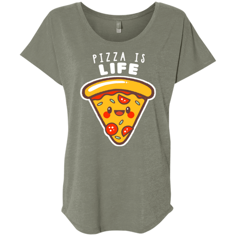 T-Shirts Venetian Grey / X-Small Pizza is Life Triblend Dolman Sleeve