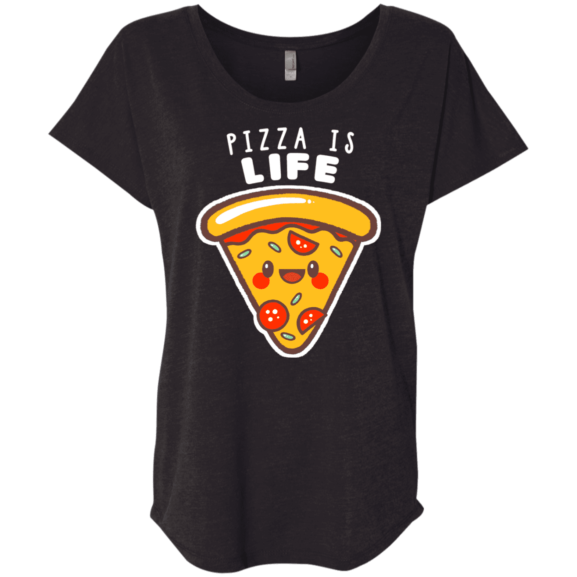T-Shirts Vintage Black / X-Small Pizza is Life Triblend Dolman Sleeve