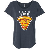 T-Shirts Vintage Navy / X-Small Pizza is Life Triblend Dolman Sleeve
