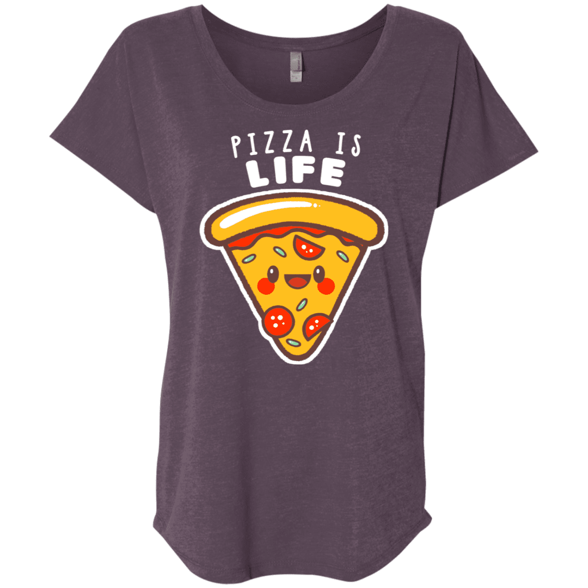 T-Shirts Vintage Purple / X-Small Pizza is Life Triblend Dolman Sleeve