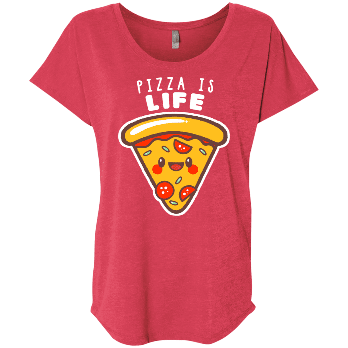 T-Shirts Vintage Red / X-Small Pizza is Life Triblend Dolman Sleeve