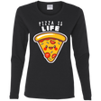 T-Shirts Black / S Pizza is Life Women's Long Sleeve T-Shirt