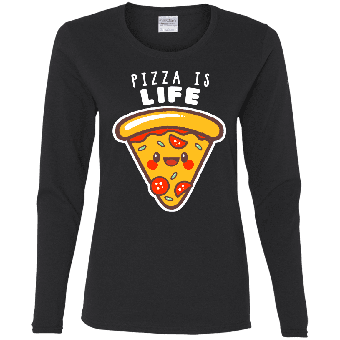 T-Shirts Black / S Pizza is Life Women's Long Sleeve T-Shirt