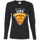 T-Shirts Black / S Pizza is Life Women's Long Sleeve T-Shirt