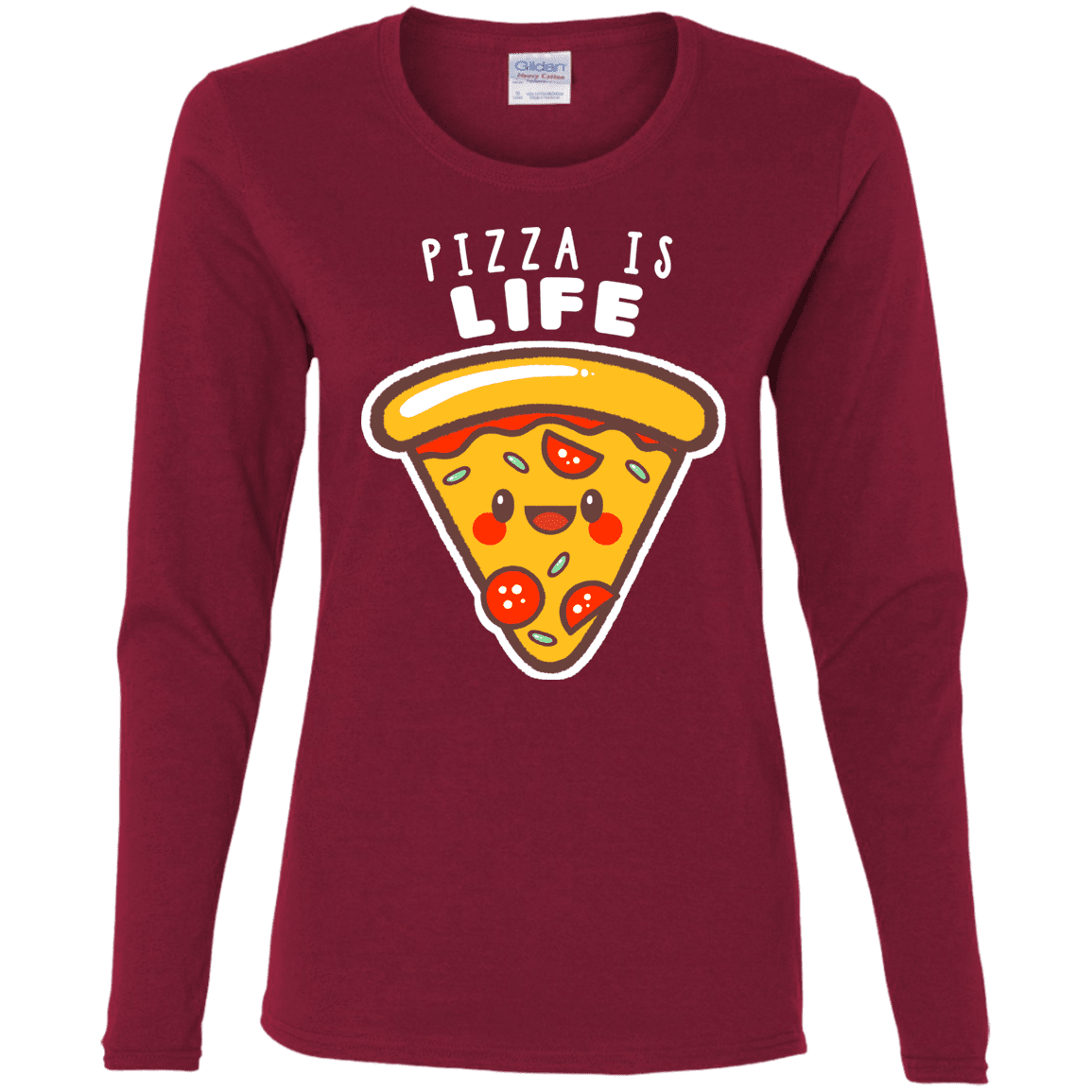 T-Shirts Cardinal / S Pizza is Life Women's Long Sleeve T-Shirt