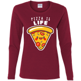 T-Shirts Cardinal / S Pizza is Life Women's Long Sleeve T-Shirt