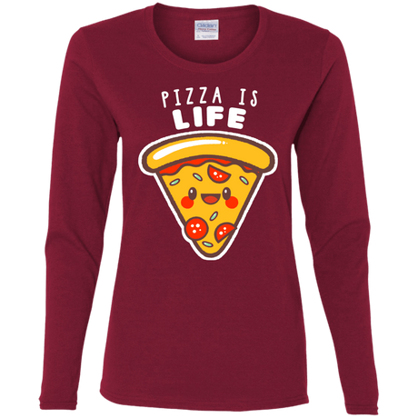 T-Shirts Cardinal / S Pizza is Life Women's Long Sleeve T-Shirt