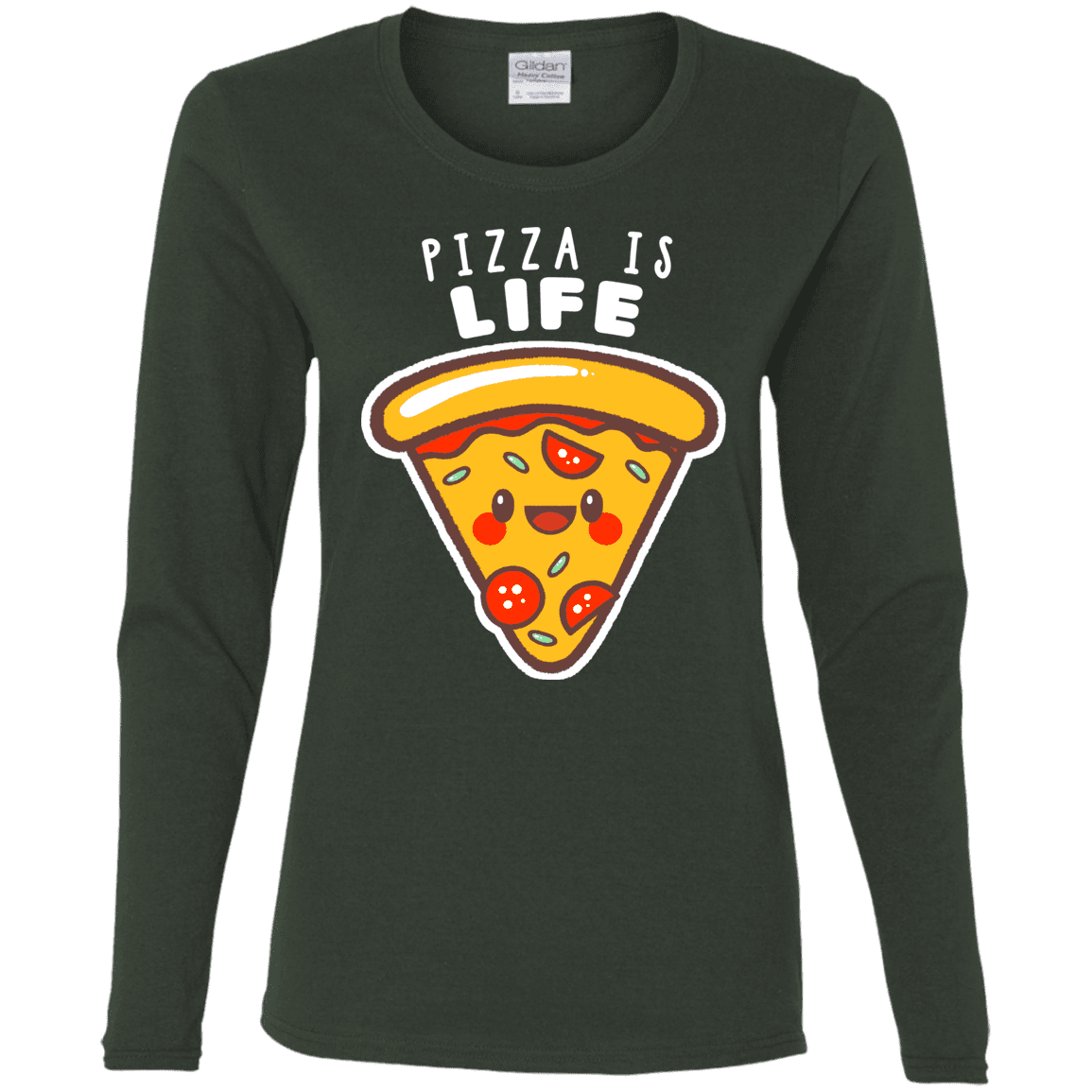 T-Shirts Forest / S Pizza is Life Women's Long Sleeve T-Shirt