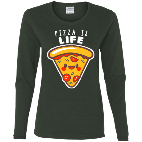 T-Shirts Forest / S Pizza is Life Women's Long Sleeve T-Shirt