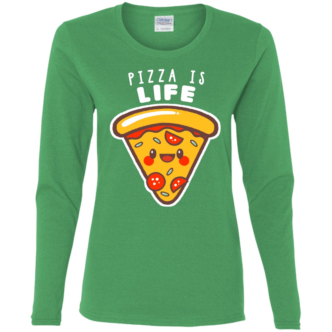 T-Shirts Irish Green / S Pizza is Life Women's Long Sleeve T-Shirt