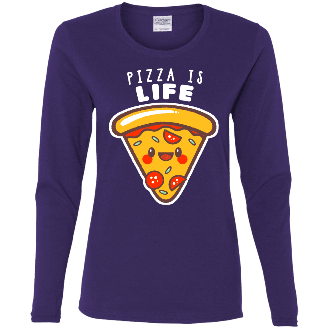 T-Shirts Purple / S Pizza is Life Women's Long Sleeve T-Shirt