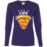 T-Shirts Purple / S Pizza is Life Women's Long Sleeve T-Shirt