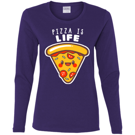 T-Shirts Purple / S Pizza is Life Women's Long Sleeve T-Shirt