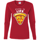 T-Shirts Red / S Pizza is Life Women's Long Sleeve T-Shirt