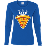 T-Shirts Royal / S Pizza is Life Women's Long Sleeve T-Shirt