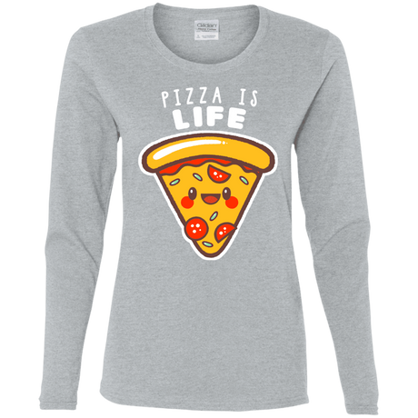 T-Shirts Sport Grey / S Pizza is Life Women's Long Sleeve T-Shirt