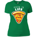 T-Shirts Kelly Green / X-Small Pizza is Life Women's Premium T-Shirt