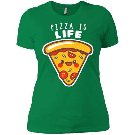 T-Shirts Kelly Green / X-Small Pizza is Life Women's Premium T-Shirt