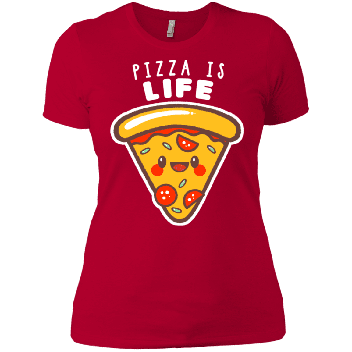 T-Shirts Red / X-Small Pizza is Life Women's Premium T-Shirt