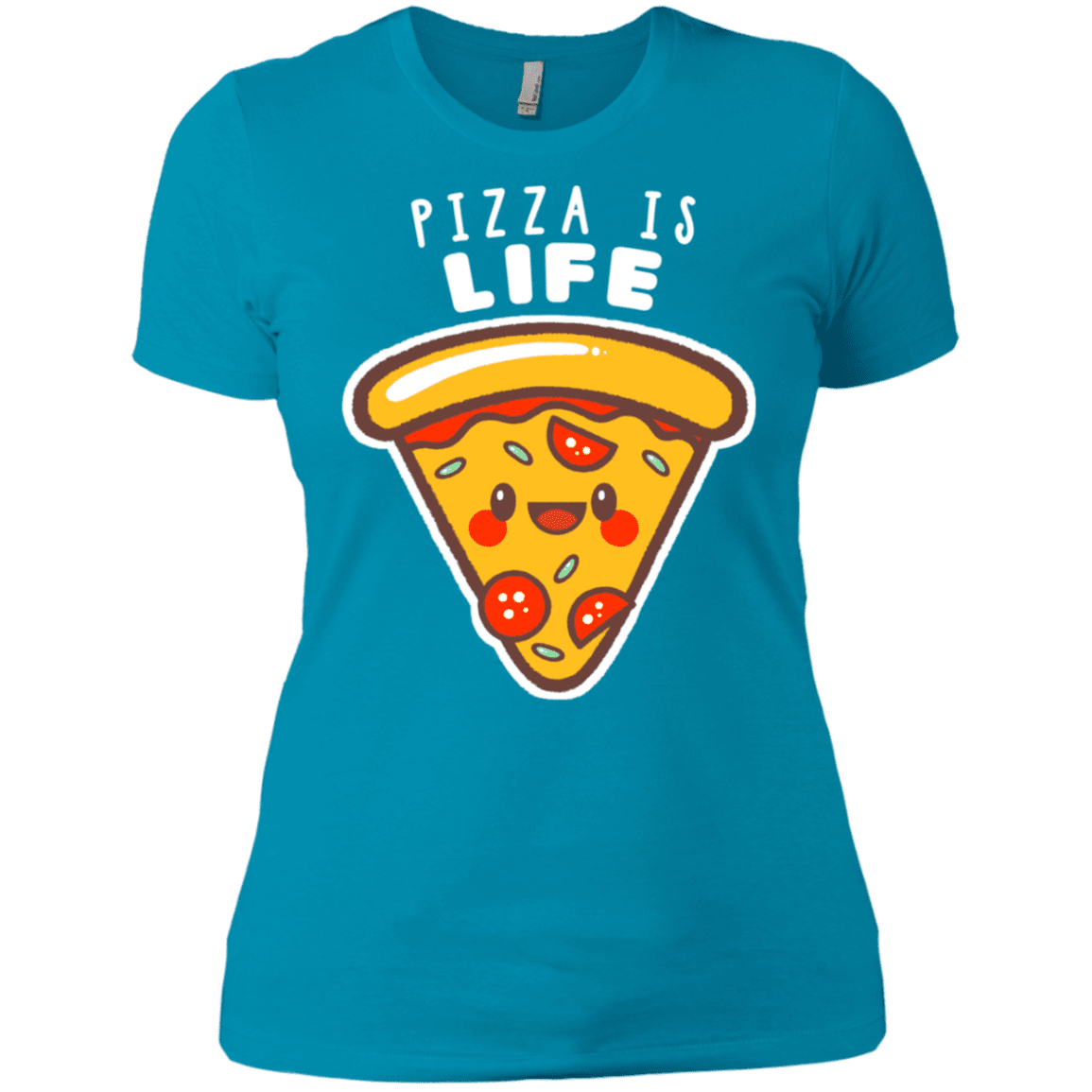 T-Shirts Turquoise / X-Small Pizza is Life Women's Premium T-Shirt