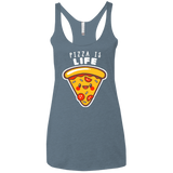T-Shirts Indigo / X-Small Pizza is Life Women's Triblend Racerback Tank